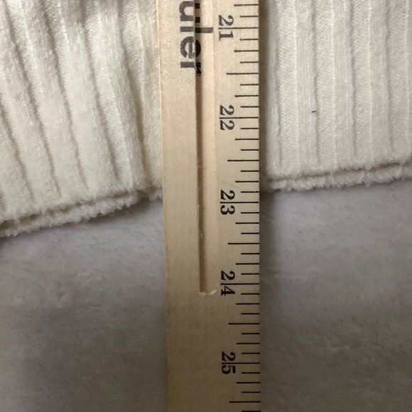 Express X Negin Mirsalehi Ribbed Knit Cardigan Women Large Ivory Cream 2 Button - Picture 8 of 8